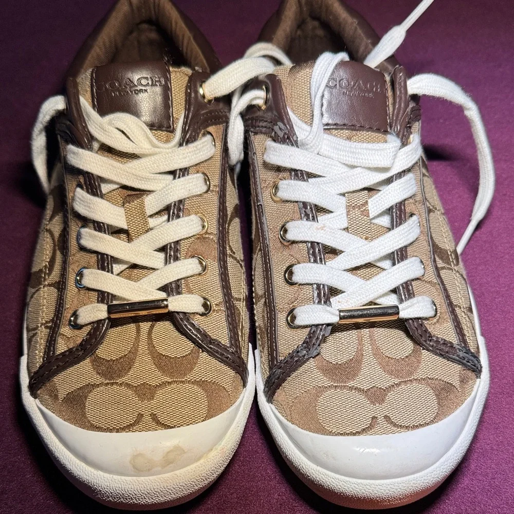 Coach Brown and Cream Sneakers